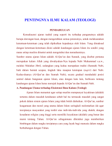 PENTINGNYA ILMU KALAM (TEOLOGI)