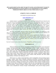 pengaruh debt ratio, debt to equity ratio, longterm debt to equity ratio