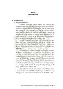 9 BAB II TINJAUAN TEORI A. Teori Kehamilan 1. Pengertian