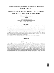 systematic risk, internal and external factor to stock return risiko