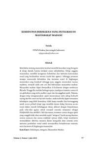 KehidupaN BermaKNa yaNg iNtegrasi di masyarakat madaNi