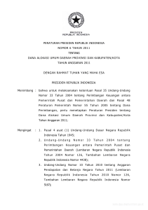 peraturan presiden republik indonesia nomor 6 tahun 2011 tentang