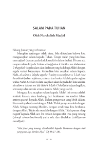 salam pada tuhan - Nurcholish Madjid