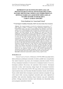 representasi matematis siswa dalam menyelesaikan