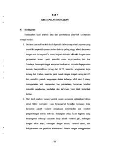 5.1 Kesimpulan Berdasarkan hasil analisis data dan