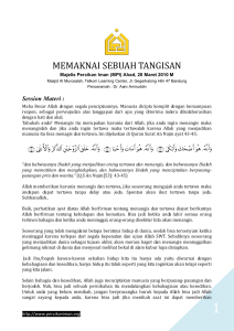 memaknai sebuah tangisan