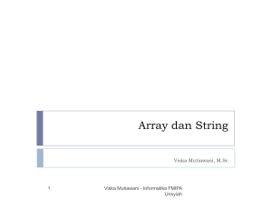 Array dan String - Informatika Unsyiah