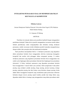 intelijensi pemasaran dalam mempertahankan keunggulan kompetitif