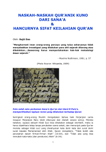 naskah-naskah qur`anik kuno dari sana`a