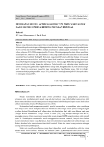 PENERAPAN MODEL ACTIVE LEARNING TIPE INDEX CARD