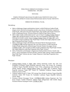 peraturan direktur jenderal pajak nomor per - 9/pj