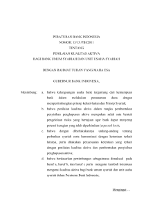 13/13 /pbi/2011 tentang penilaian kualitas aktiva bagi bank umum