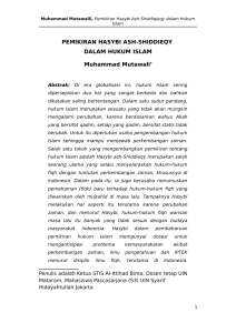 PEMIKIRAN HASYBI ASH-SHIDDIEQY DALAM HUKUM ISLAM