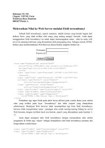 Melewatkan Nilai ke Web Server melalui Field tersembunyi