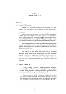 BAB II TINJAUAN PUSTAKA 2.1 Pemasaran 2.1.1 Pengertian