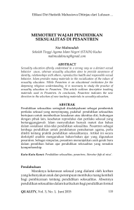 MEMoTRET wAjAH PENDIDIKAN SEKSuAlITAS DI PESANTREN