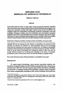 refleksiatas beberapa isu kebijakan pendidikan1