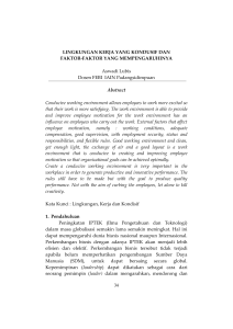 LINGKUNGAN KERJA YANG KONDUSIF DAN FAKTOR