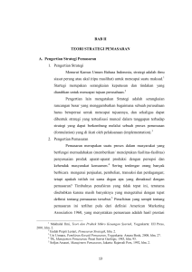 BAB II TEORI STRATEGI PEMASARAN A. Pengertian Strategi