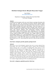 Distribusi Golongan Darah AB0 pada Masyarakat