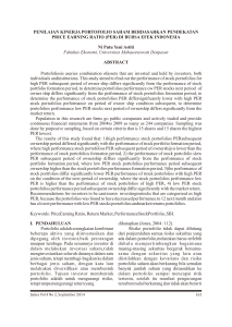 I. PENDAHULUAN Portofolio adalah serangkaian kombinasi