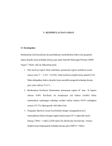 V. KESIMPULAN DAN SARAN 5.1 Kesimpulan Berdasarkan hasil