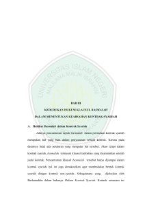 BAB III KEDUDUKAN HUKUM KLAUSUL BASMALAH DALAM