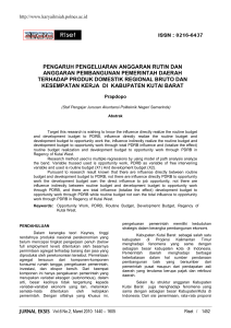 PENGARUH PENGELUARAN ANGGARAN RUTIN DAN