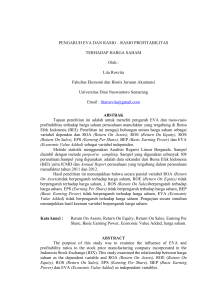 RASIO PROFITABILITAS TERHADAP HARGA SAHAM Oleh