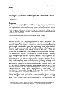 Sosiologi Kepentingan (Interest) dalam Tindakan