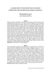 analisis swot untuk menentukan strategi kompetitif pada pd
