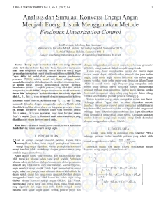 Analisis dan Simulasi Konversi Energi Angin Menjadi