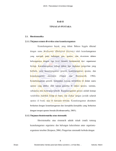 8 BAB II TINJAUAN PUSTAKA 2.1. Biosistematika 2.1.1. Tinjauan