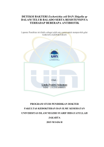 DETEKSI BAKTERI Escherichia coli DAN Shigella sp