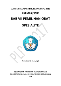 BAB VII PEMILIHAN OBAT SPESIALITE