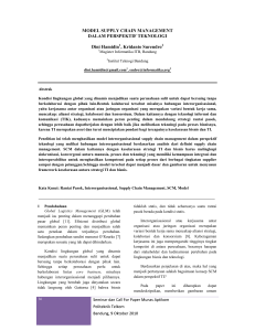 MODEL SUPPLY CHAIN MANAGEMENT DALAM PERSPEKTIF