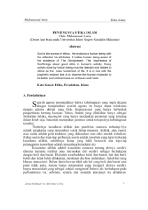 keseimbangan antara kemajuan materi dan nilai-nilai agama