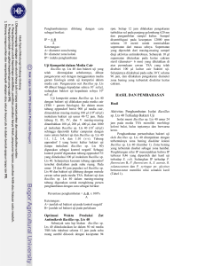 Aktivitas Antimikroba Bacillus sp. Lts 40 terhadap