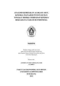 analisis kebijakan alokasi aset, kinerja manajer investasi dan tingkat