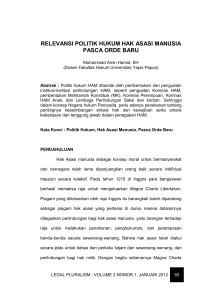 relevansi politik hukum hak asasi manusia pasca orde baru