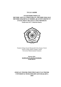 tugas akhir studi perbandingan metode aktual perusahaan, metode