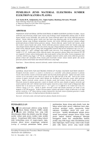 pemilihan jenis material elektroda sumber elektron katoda plasma
