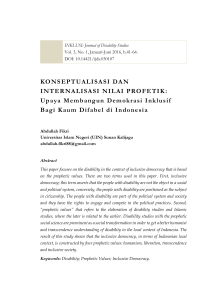 KONSEPTUALISASI DAN INTERNALISASI NILAI PROFETIK: Upaya