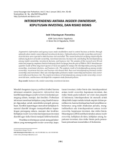 INTERDEPENDENSI ANTARA INSIDER OWNERSHIP