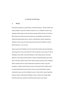 II. TINJAUAN PUSTAKA A. BI Rate Berdasarkan penjelasan yang