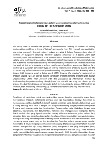 Al-Jabar: Jurnal Pendidikan Matematika Vol. 7, No. 2, 2016, Hal 231