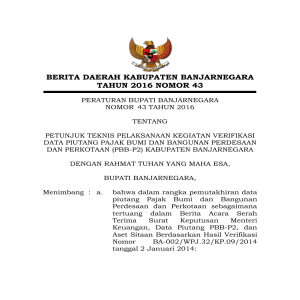 berita daerah kabupaten banjarnegara tahun 2016 nomor 43