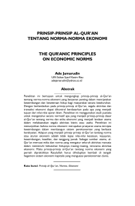 prinsip-prinsip al-qur`an tentang norma