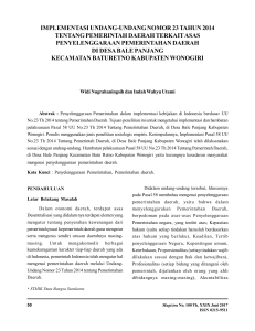 implementasi undang-undang nomor 23 tahun 2014 tentang