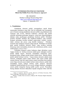 1 INTERSEKSI POLITIK DAN EKONOMI Bisnis Dan Politik